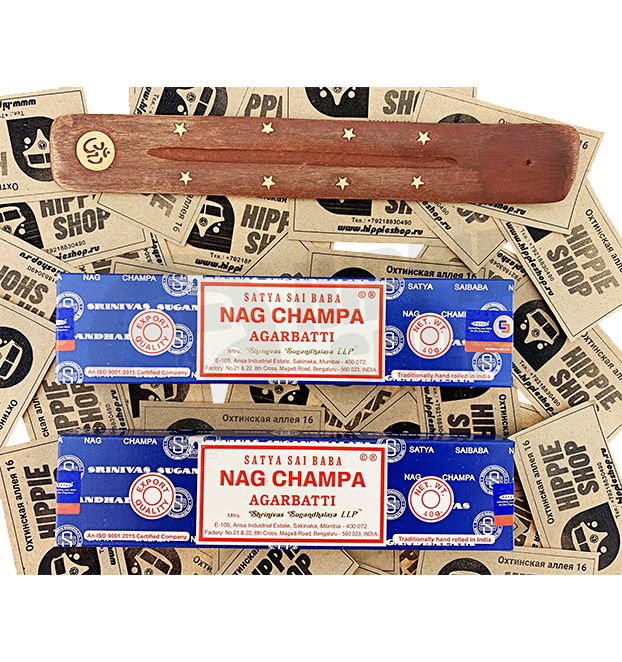 Набор благовоний Satya Nag Champa 40 г + подставка